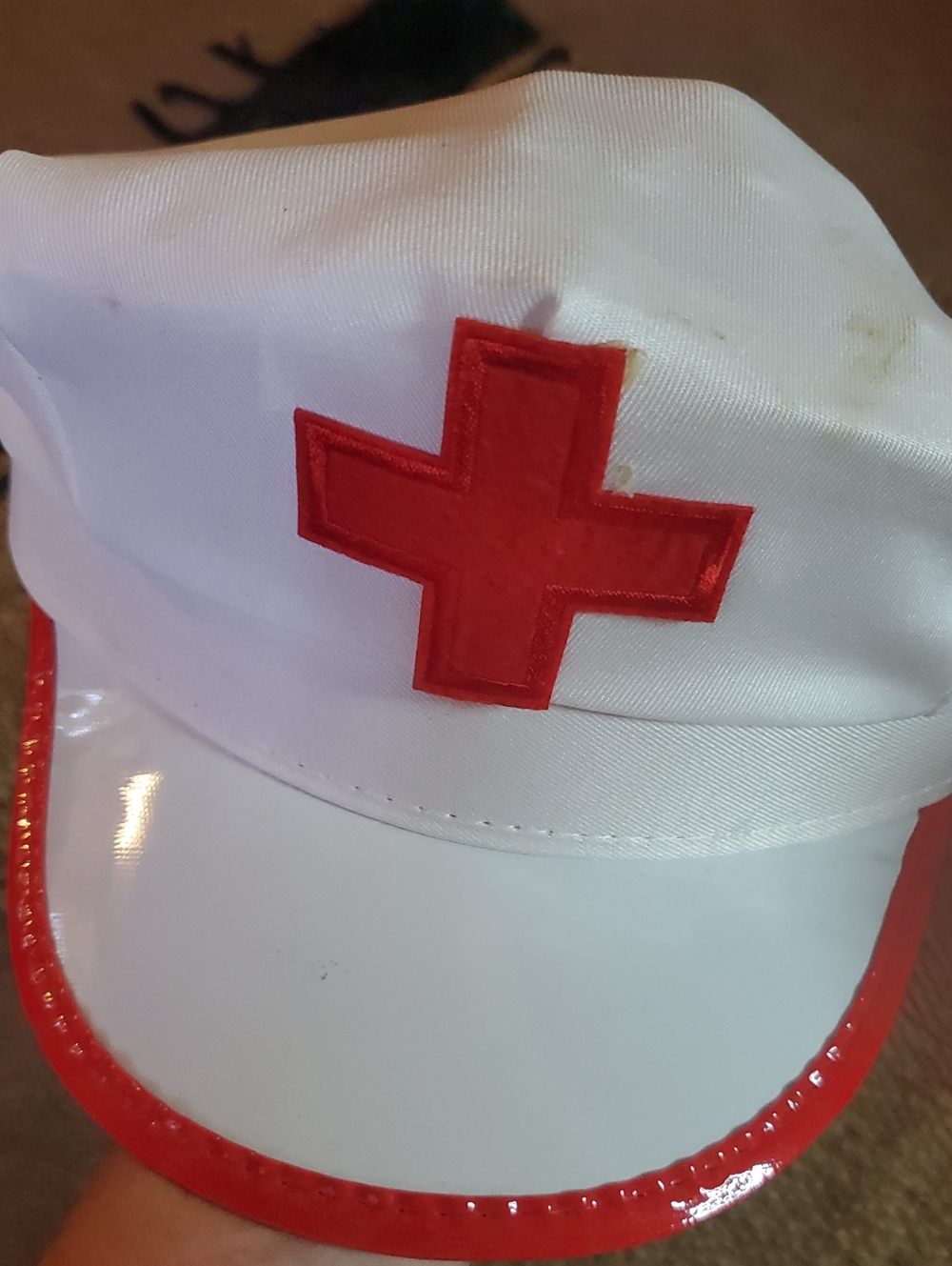 White Nurse Cap with Red Cross